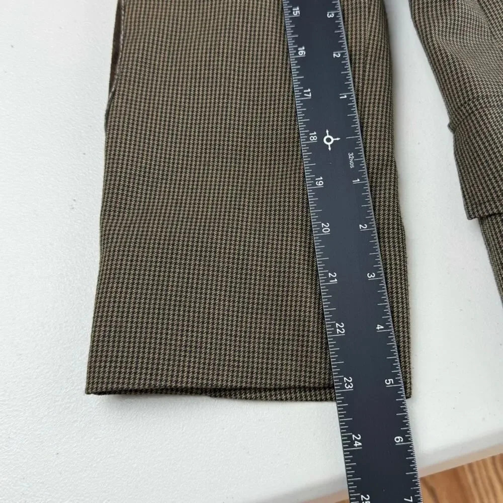 VTG Perry Ellis Houndstooth Tweed Professor Academia Elbow Patch Blazer 44 Reg